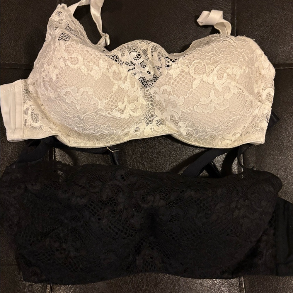 Soma Lace Bra Set - Black and Cream
